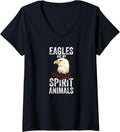 Womens Eagles Are My Spirit Animals Bald Eagle American Patriotic V-Neck