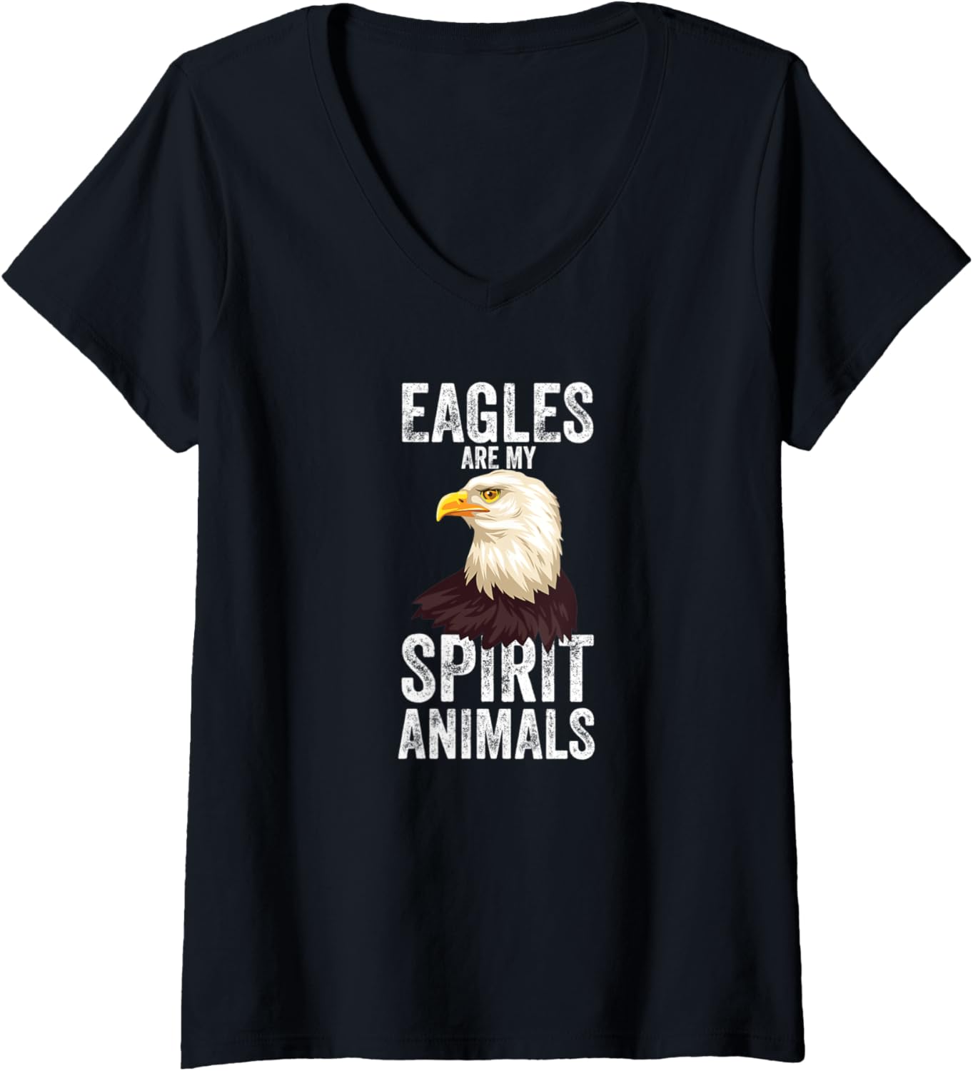 Womens Eagles Are My Spirit Animals Bald Eagle American Patriotic V-Neck