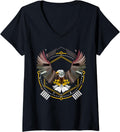 Womens Polygonal Eagle Artistic American Eagle V-Neck