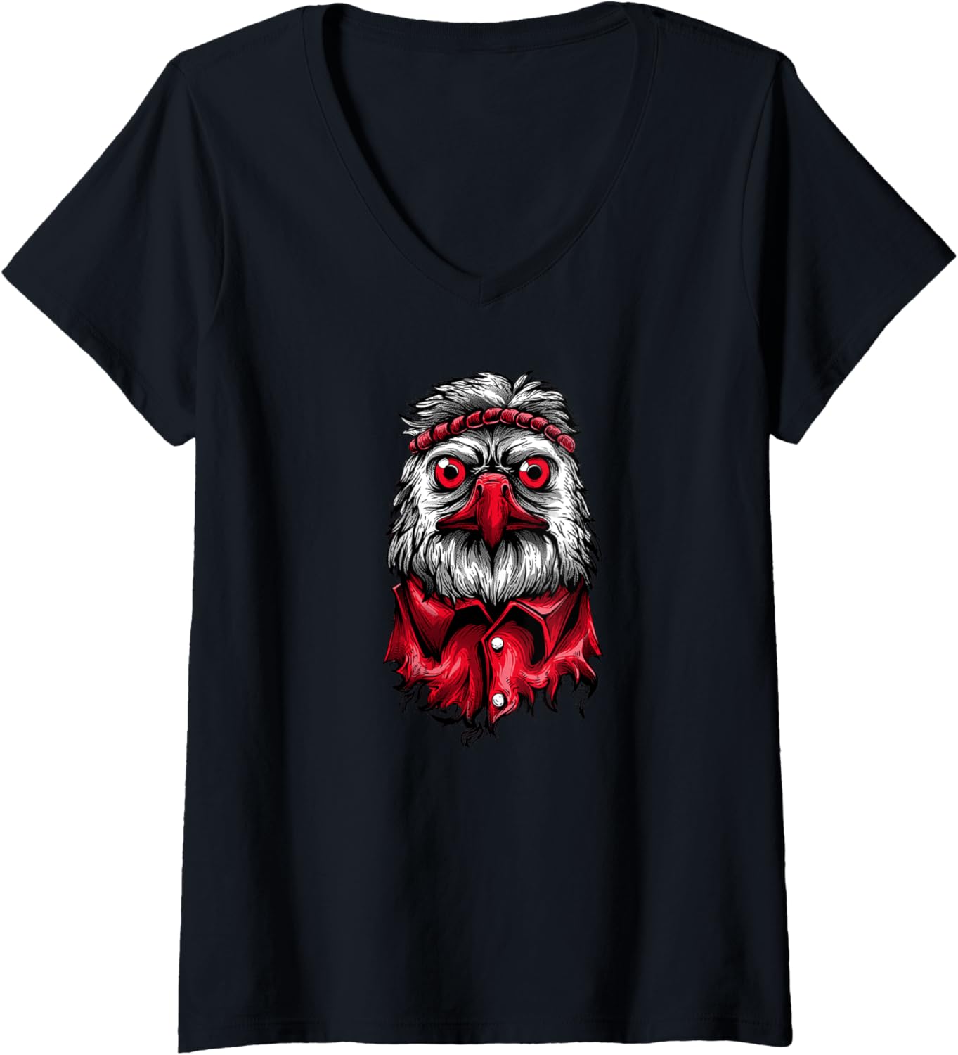 Womens Hippy American Bald Eagle USA Flag 4th of July Eagle V-Neck