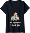 Womens My Hypothesis Is That I Hate You Nerd American Bald Eagle V-Neck