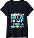 Womens More Bubbles Less Troubles Soap Making Soap Maker V-Neck