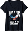 Womens Cool 4th Fourth Of July - It Feels Good To Be American Eagle V-Neck