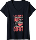 Womens Bobbin Lace Making Maker V-Neck