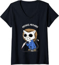 Womens Michael Meowers \/ Halloween Cat V-Neck