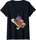 Vintage Eagle american flag V-Neck