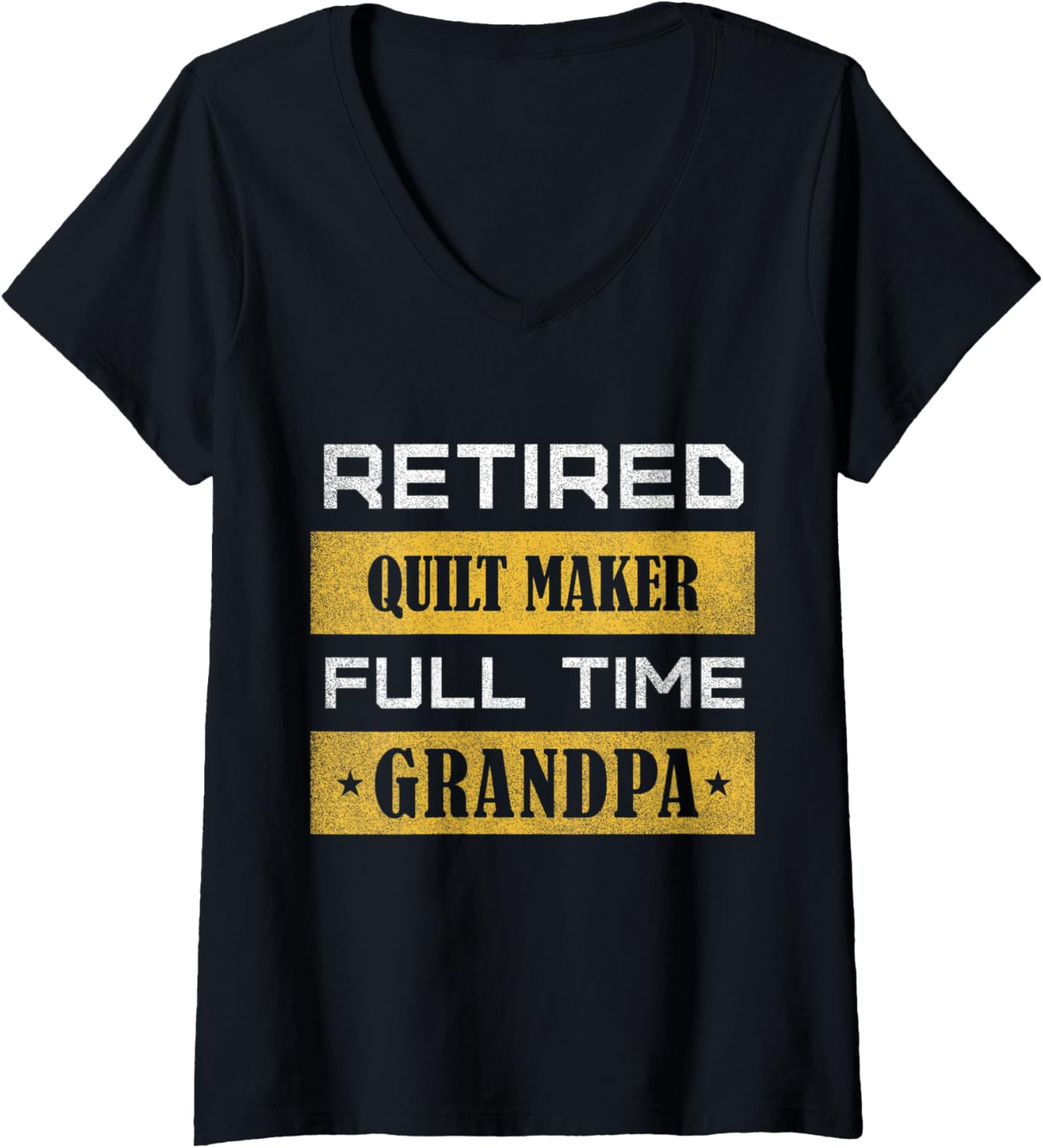 Womens Retired quilt maker Full Time Grandpa V-Neck