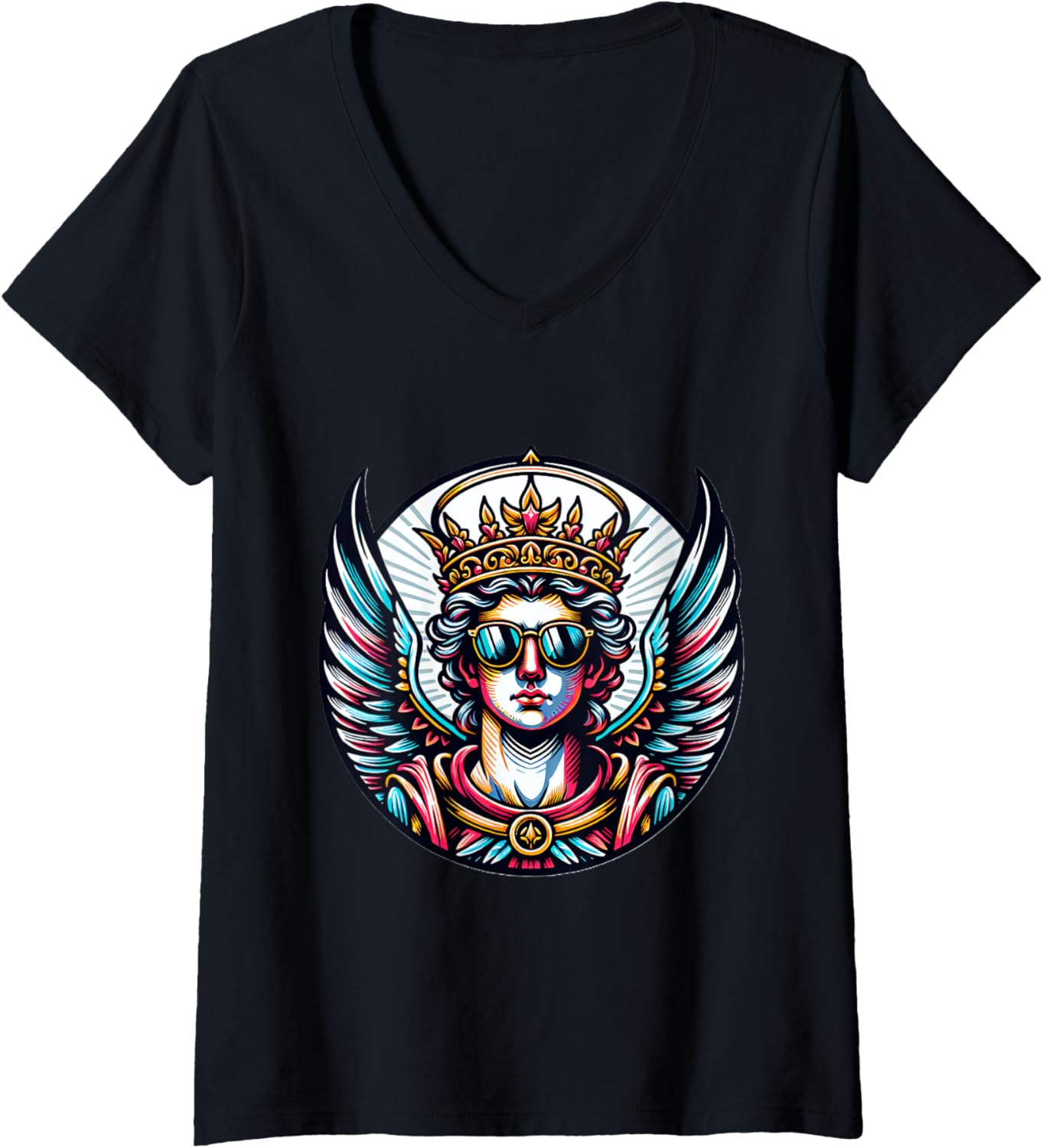 Womens Gangsta Archangel Michael Costume Saint Michael V-Neck