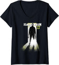 Womens Halloween 2 Michael Myers Doorway Poster V-Neck