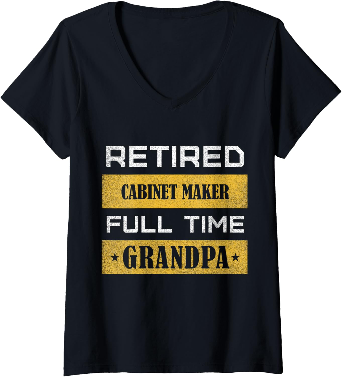 Womens Retired Cabinet Maker Full Time Grandpa V-Neck