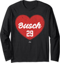Distressed Heart Michael Busch Chicago Baseball MLBPA Long Sleeve