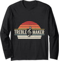 Vintage Retro Piano Music Pianist Musical Treble Maker Long Sleeve