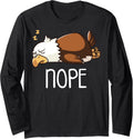 Nope Not Today Sleeping American Bald Eagle Nap Early Bird Long Sleeve