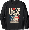 I Love USA Eagle Patriotic American Pride Long Sleeve