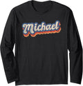 Michael Personalized Name Shirt Custom Lettering 70's Long Sleeve