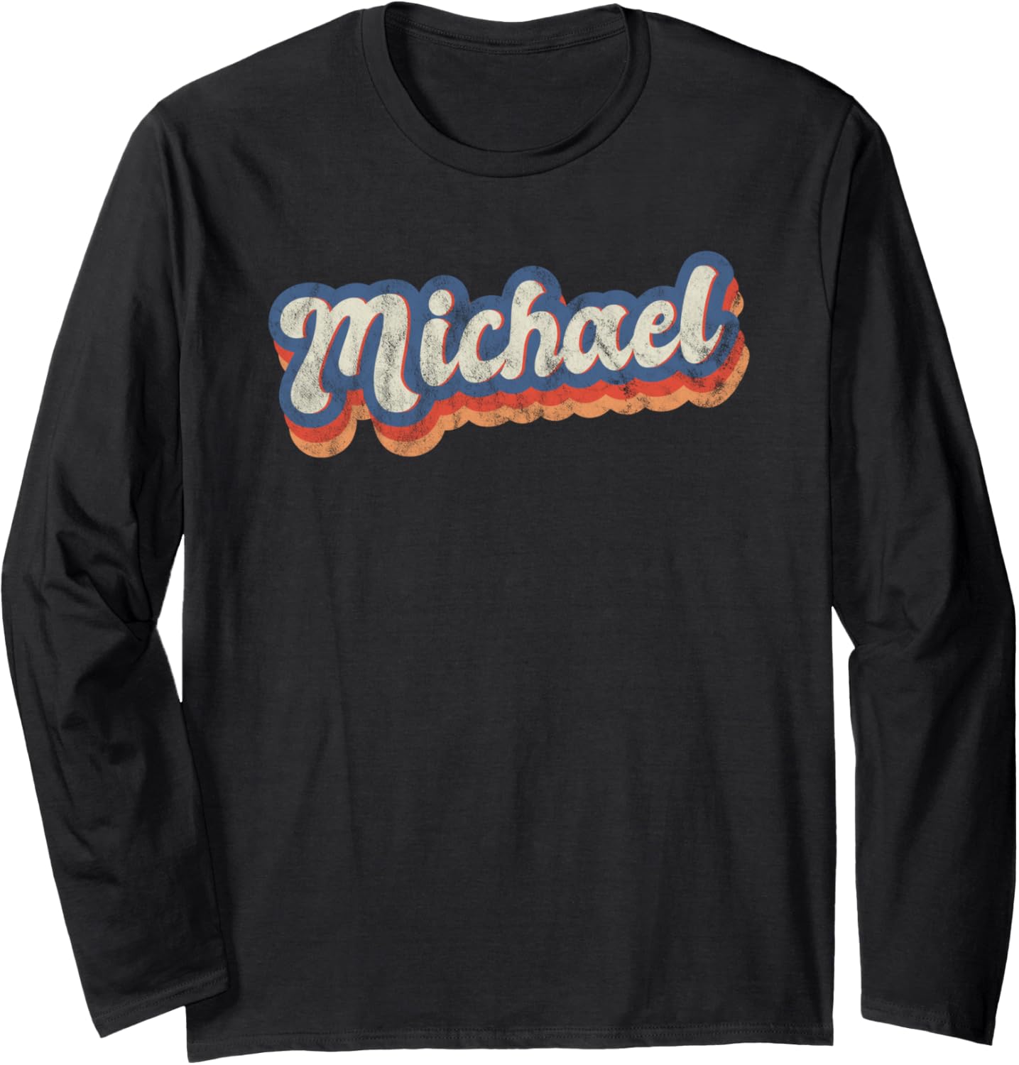 Michael Personalized Name Shirt Custom Lettering 70's Long Sleeve