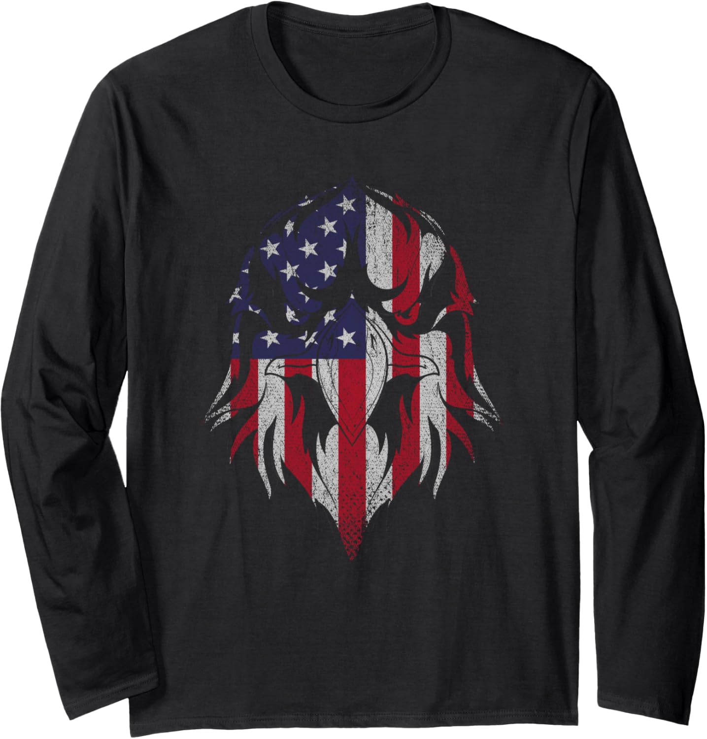 United States Liberty USA Flag Patriotic American Bald Eagle Long Sleeve