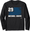 Flag Stripes Michael Grove Los Angeles Baseball MLBPA Long Sleeve