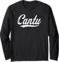 Distressed Script Michael Cantu Prospect Baseball Fan Gear Long Sleeve
