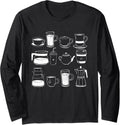 Retro Vintage Coffee Mug Pot Coffeemaker Barista Caffeinated Long Sleeve