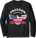 Freedom Made In USA 4th Of July Eagle American Flag Graphic Long Sleeve
