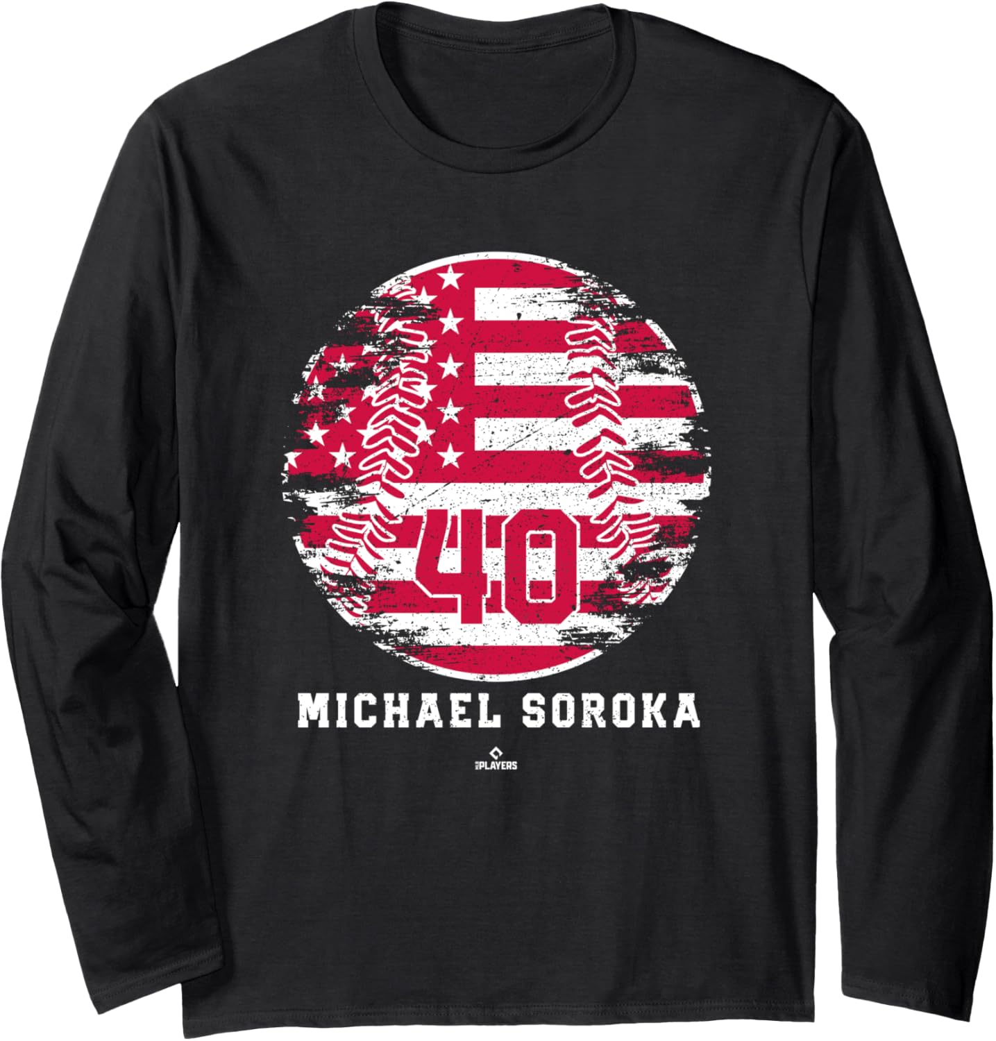 Vintage Baseball Flag Michael Soroka Atlanta MLBPA Long Sleeve