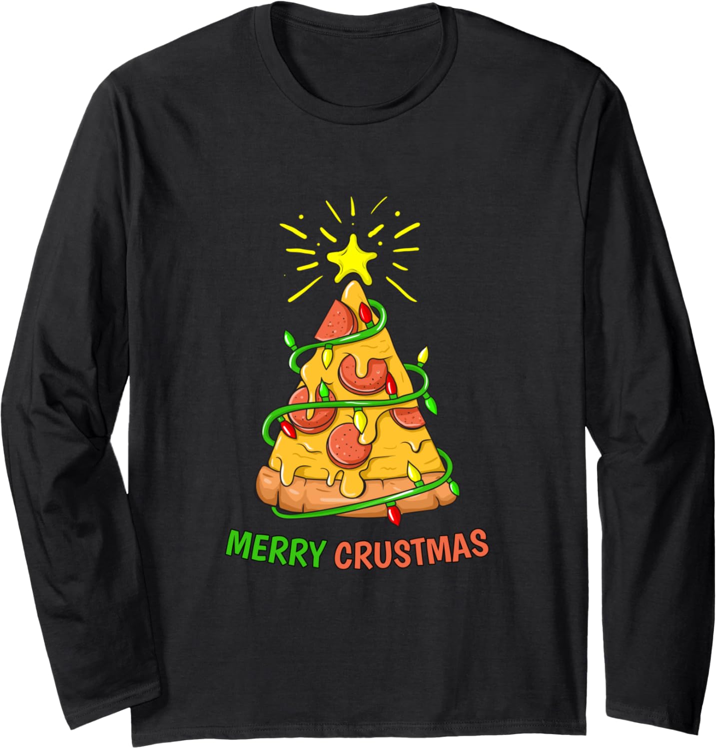 Merry Crustmas Christmas Pizza Maker Long Sleeve