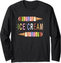 Ice Cream T shirt Birthday Decorations Gift Ice Cream Maker Long Sleeve
