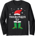 Matching Family Christmas Outfit - The Troublemaker Elf Long Sleeve