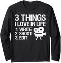 Write Shoot Edit Filmmaker Cinematographers Movie Maker Long Sleeve
