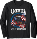 America Love It Or Leave It US Eagle Proud American Patriot Long Sleeve