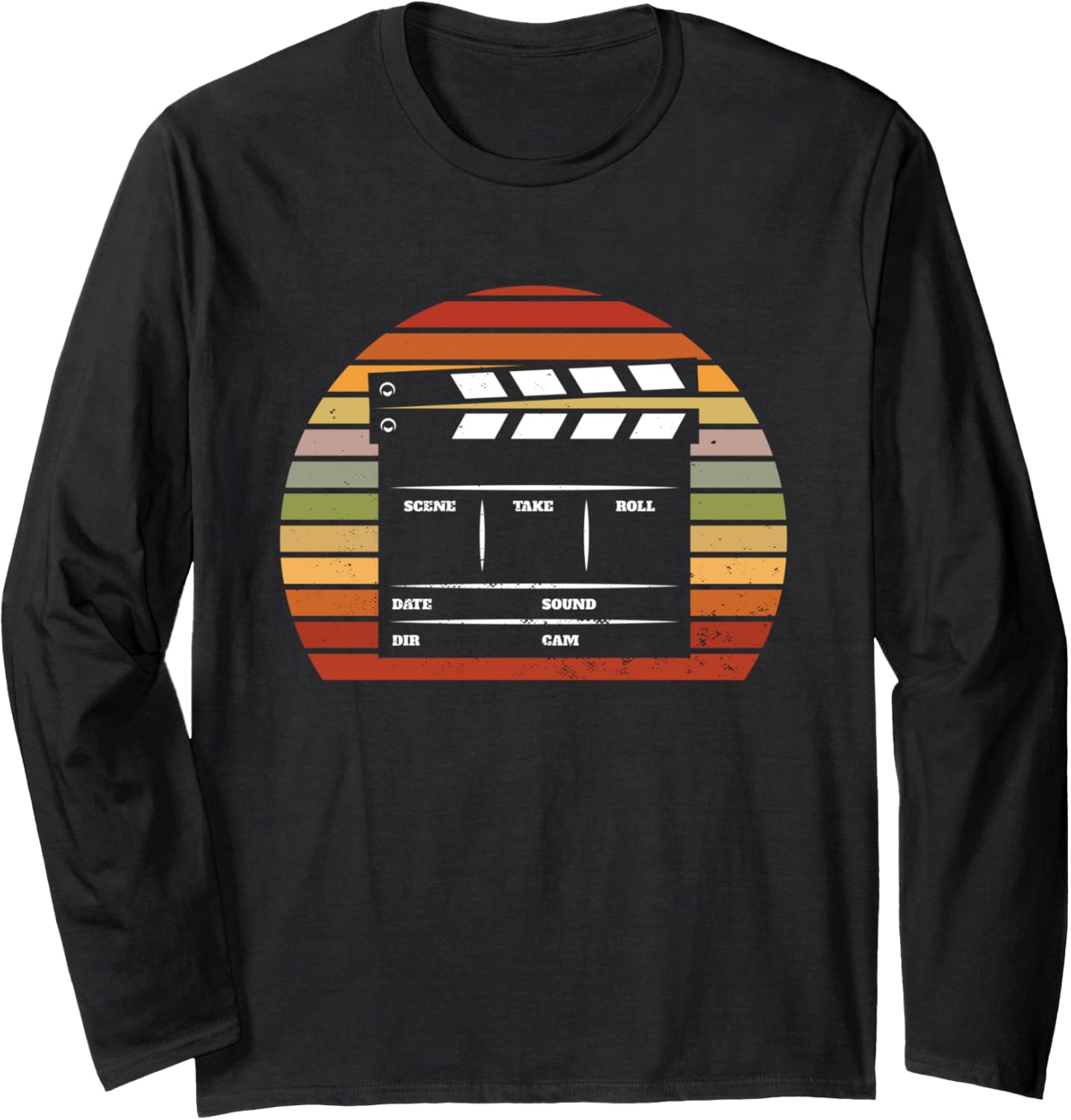 Retro Vintage Clapboard Film Movie Filmmaker Director Long Sleeve