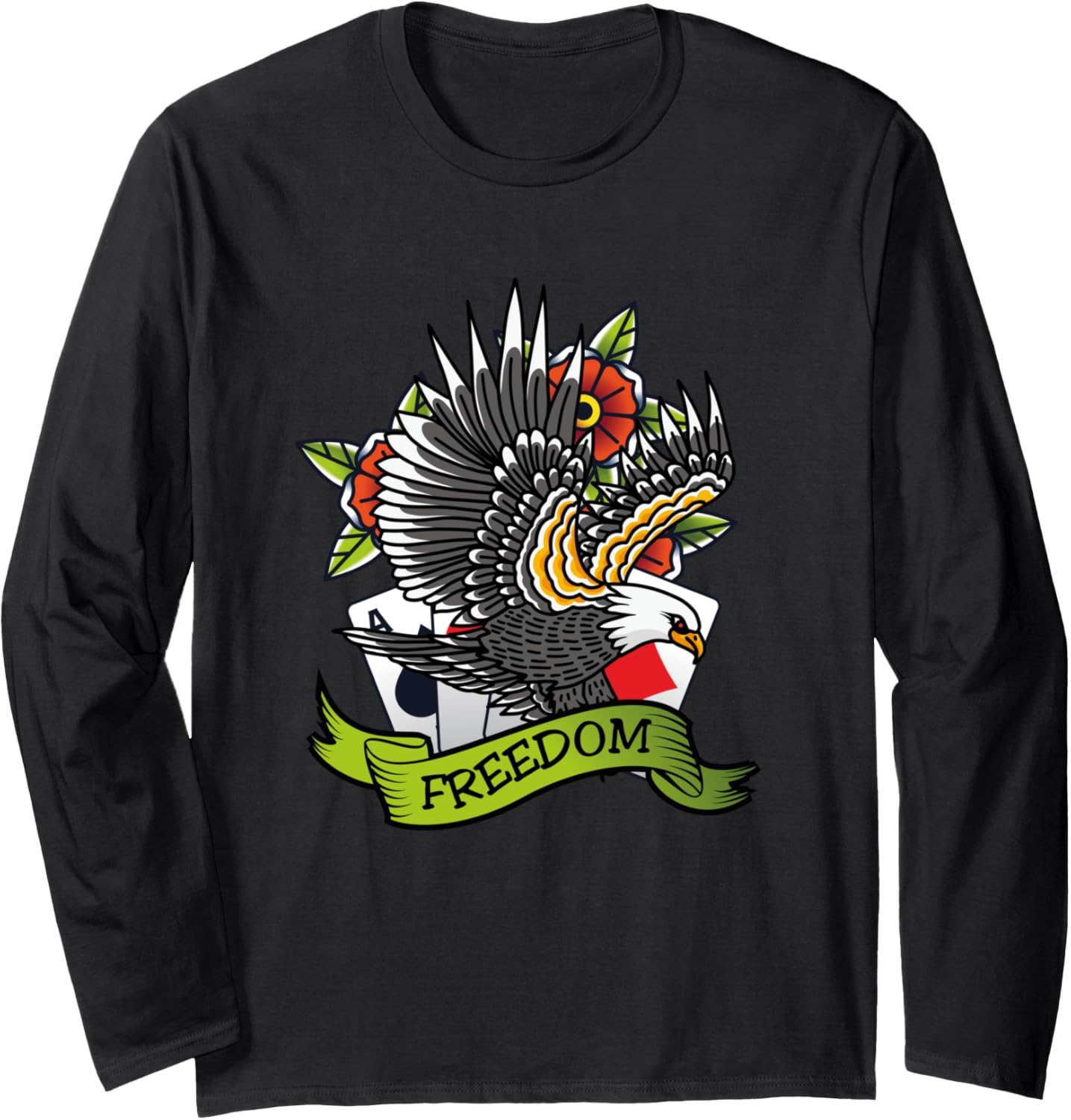 Patriotic Tattoos Lover Tattooed Eagle American Patriot USA Long Sleeve