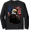 USA Flag Bald Eagle American Flag 4th Of July Long Sleeve