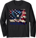 Fierce Eagle with American Flag Long Sleeve