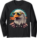 Vintage Eagle with Sunglasses - Retro American Bald Eagle Long Sleeve