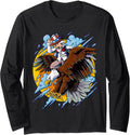 Uncle Sam Riding American Bald Eagle American Flag Design Long Sleeve