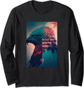 Patriotic American Eagle and the US flag Long Sleeve