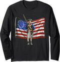 Colonial Flag 4th of July Independence Day American Eagle Long Sleeve