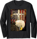 Blad Eagle with Jesus and American Flag Long Sleeve
