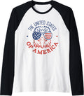 American Flag Patriotic Eagle United States Freedom TShirt Raglan Baseball Tee