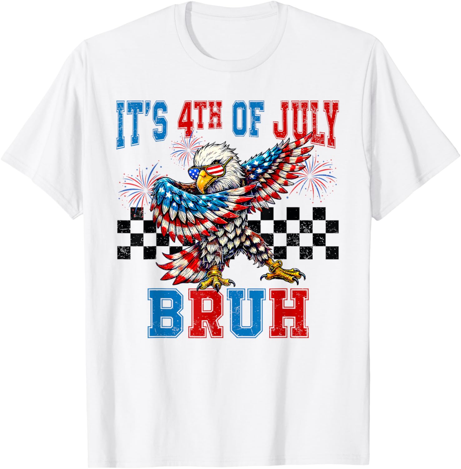 Bruh 4th Of July Teens Boys Kids American Flag Bald Eagle