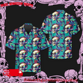 Abstract Blue Skull Art Summer Beach Bachelor Party Hawaiian Shirt