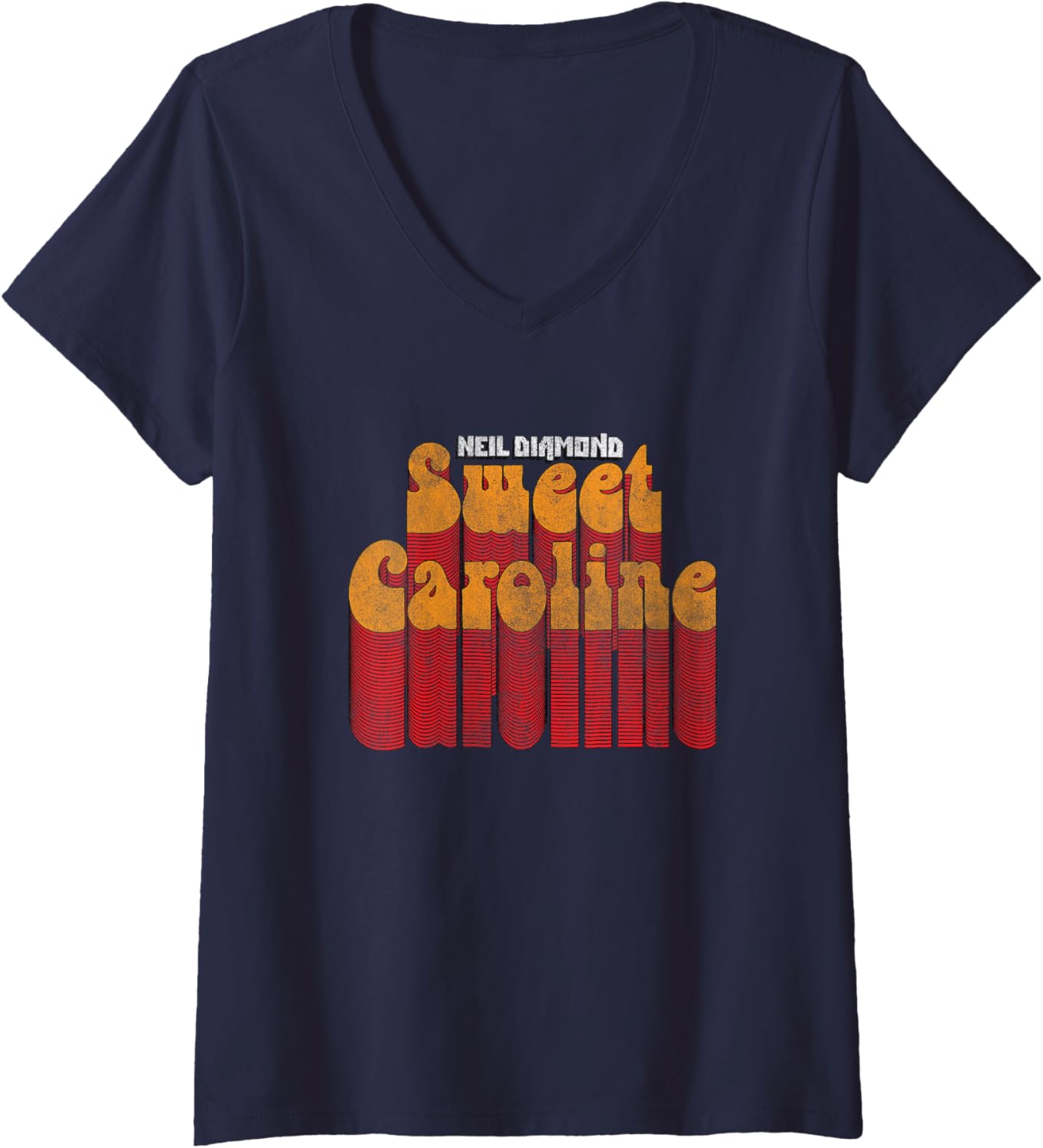 Womens Amazon Exclusive Official Neil Diamond Sweet Caroline V-Neck