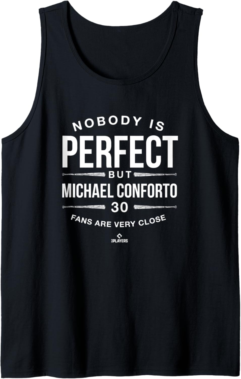 Nobody is Perfect MLBPA Michael Conforto Baseball Player Tank Top