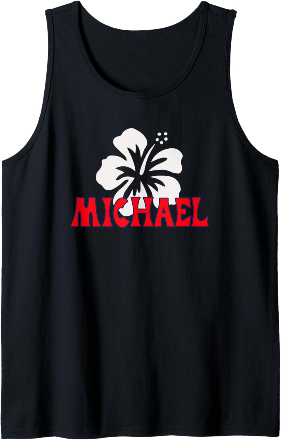 Michael Name Hawaiian Style Hibiscus Flower Name Tank Top