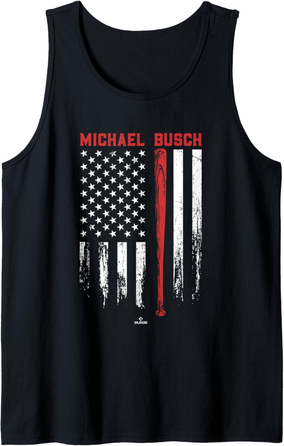 USA Flag Bat Michael Busch Chicago Baseball MLBPA Tank Top