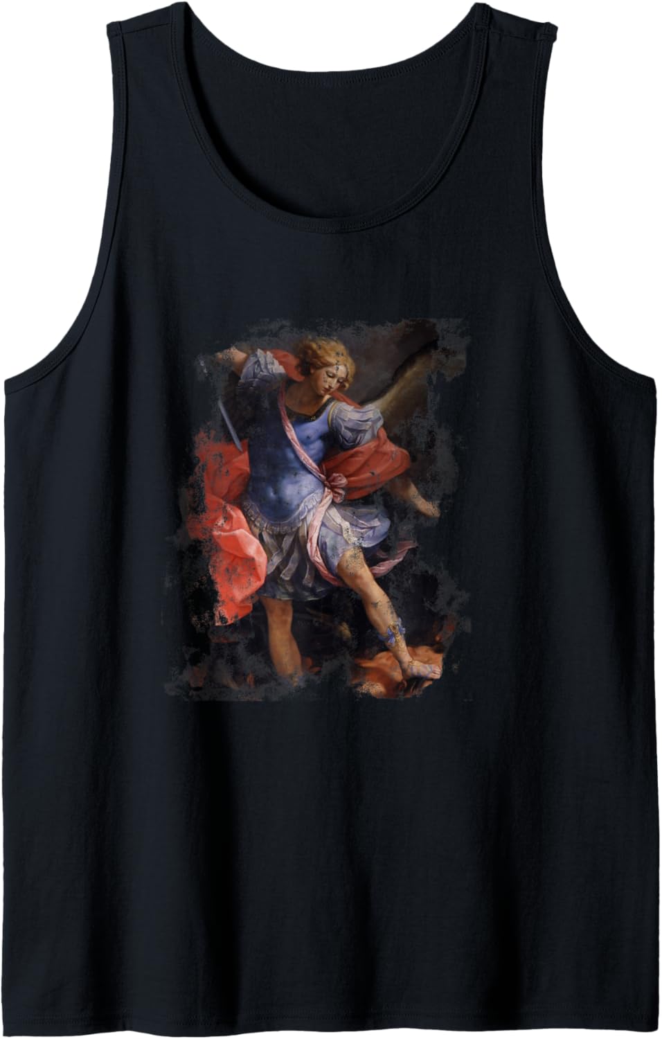 St. Michael Archangel Distressed Grunge Look Tank Top