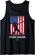 American Flag Swing Michael Berglund Prospect Baseball Fan Tank Top