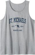 St. Michaels Maryland MD Vintage Athletic Navy Sports Design Tank Top